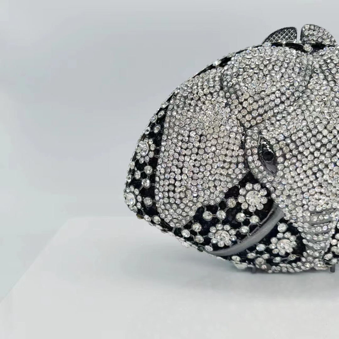 Bolsas de cena de diamante de cabeza, bolsas de cristal, bolsas de diamantes huecas de mano, bolsas de banquete europeas y estadounidenses