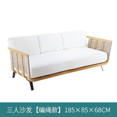 Fábrica personalizada sofá al aire libre patio teca caña sofá grupo villa caña sofá jardín ocio muebles al aire libre