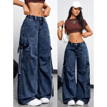 I 73003 Multi-pocket Wide Jeans ��ڴ�����ţ�п�羳����