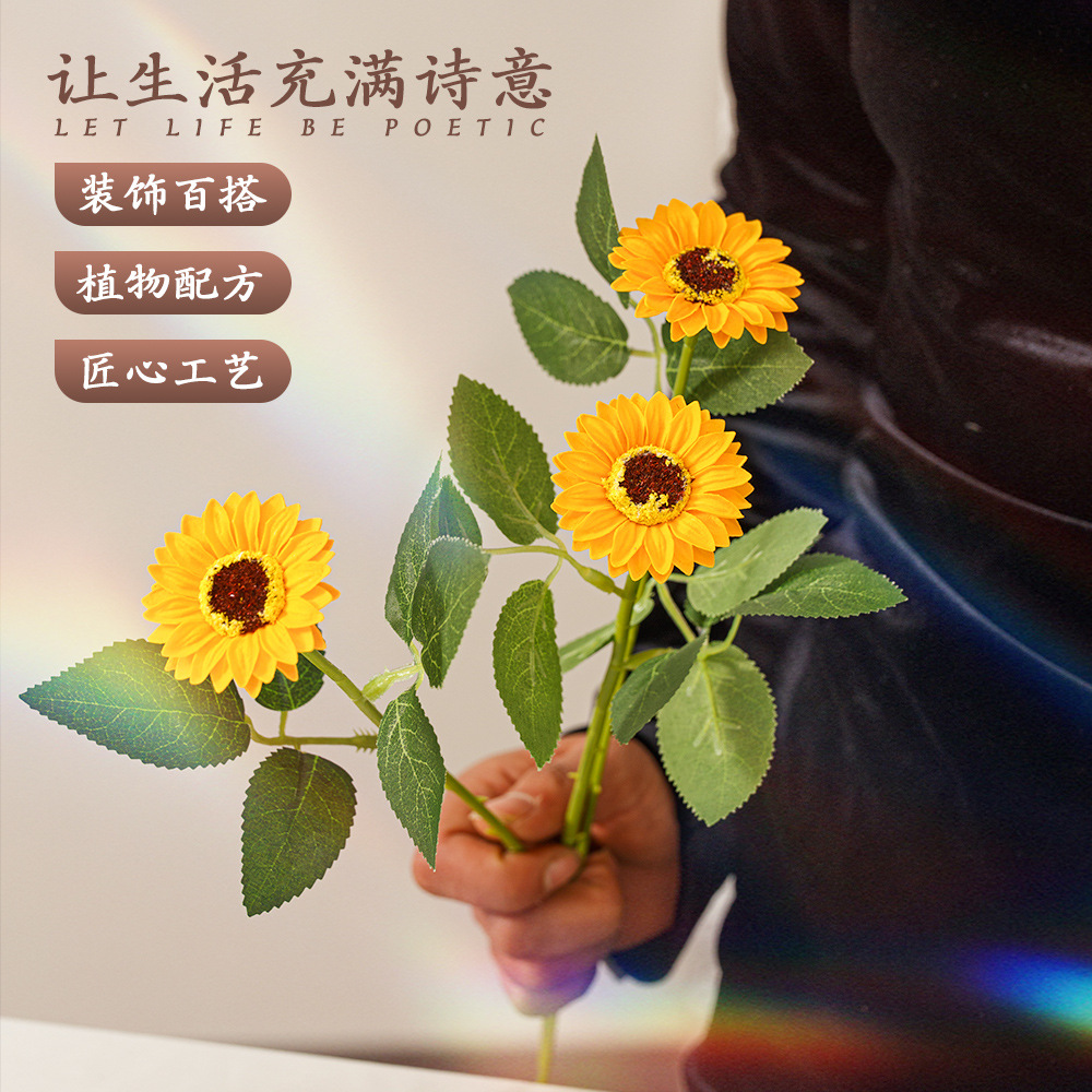 Flores de simulación regalo de mano mini girasoles flor inmortal accesorios de flores falsas al por mayor jabón DIY hecho a mano