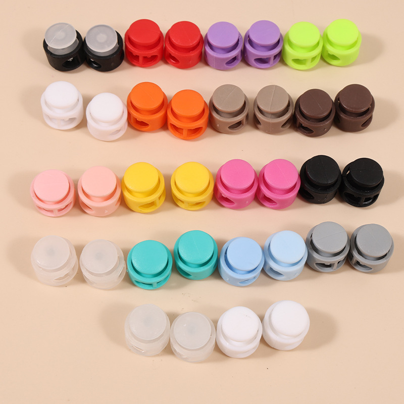 Colorful Plastic Spring Buckle Double Hole Cylindrical Pig Nose Buckle Elastic Rope Anti-Slip Buckle Hat Elastic Rope Hanging Bell Rope Buckle Colorful Plastic Spring Buckle Double Hole Cylindrical Pig Nose Buckle Elastic Rope Anti-Slip Buckle Hat Elastic Rope Hanging Bell Rope Buckle