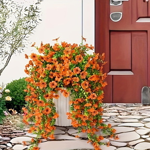 Cross-Border Amazon Artificial Flowers, Outdoor Courtyard Decoration Eucalyptus Violet Hanging Rattan Artificial Flowers Manufacturer Batch