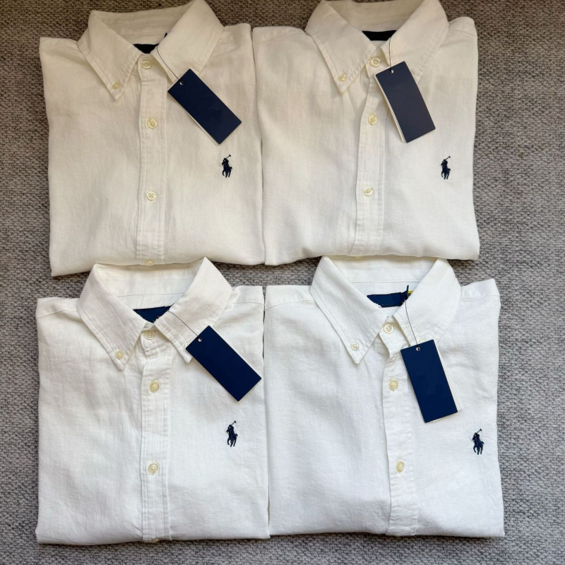 Rl Raff Pony Logo American Old Money Style Linen Shirt Women's Spring & Fall New Long-Sleeved Sun Protection Shirt Rl Raff Pony Logo American Old Money Style Linen Shirt Women's Spring & Fall New Long-Sleeved Sun Protection Shirt