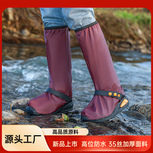 新款骑行户外防雨鞋套全新升级高筒加厚底一体成型绑带底防水雨鞋