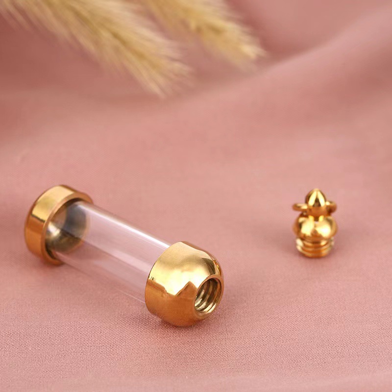 Suministro directo de fábrica cinabrio escritura runa tubo transparente tubo colgante brillante colgante letras colgante