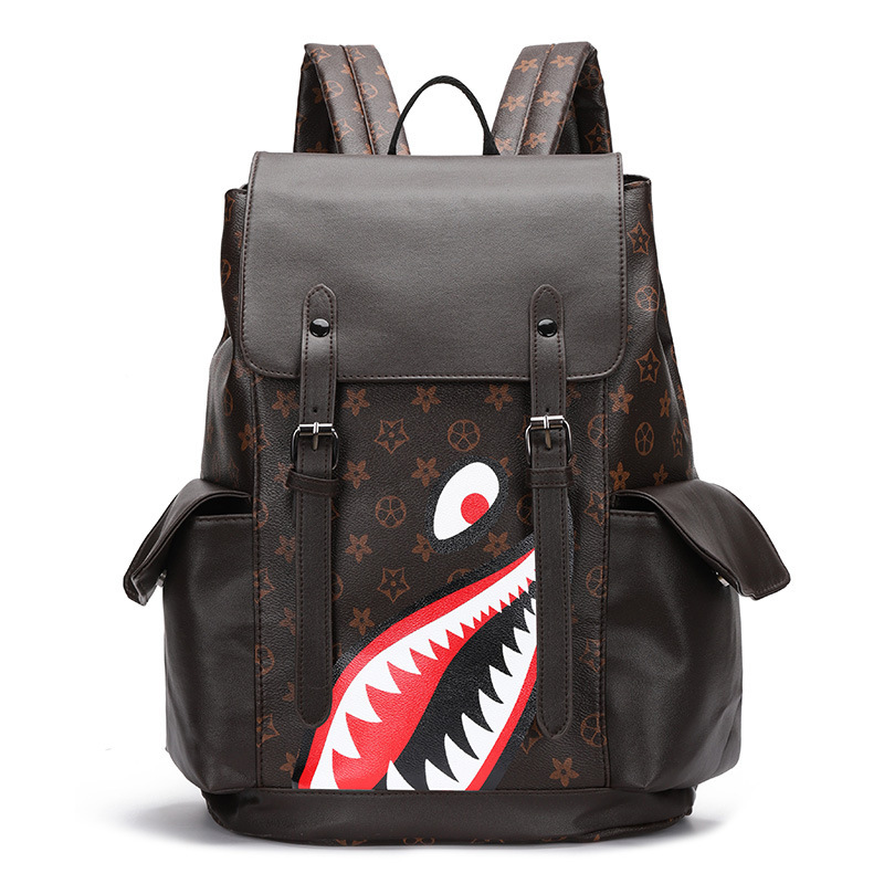 Mochila de hombre presbiteriana de la marca de moda nueva mochila de cuero suave bolsa de computadora de negocios informal de gran capacidad mochila simple hombre