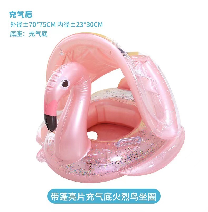 Inventario transfronterizo para aumentar el anillo de natación de flores flamencos con sequinilla, anillo de natación inflable para hombres y mujeres. image 23