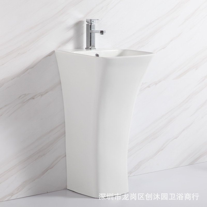 lavabo de columna integral lavabo de cerámica de color balcón lavabo de baño lavabo de baño lavabo de piso