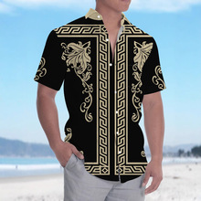 20255夏威夷热升华薄款男士短袖沙滩衬衫沙滩衣一件代发潮流印花