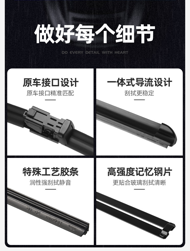Suitable for Roewe E-Rx5 Wiper Blades, Erx5 Compatible Rubber Strips, Rx5 New Energy Vehicle-Specific Wiper Blades