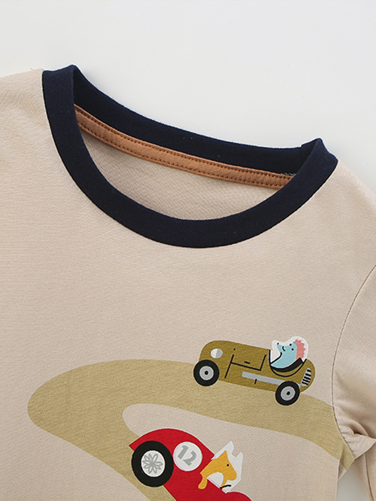 Transfronterizo malwee camiseta de niño otoño y invierno nuevo estilo europeo y americano de niños de mediana edad guapo impresión de cuello redondo manga larga ropa casual