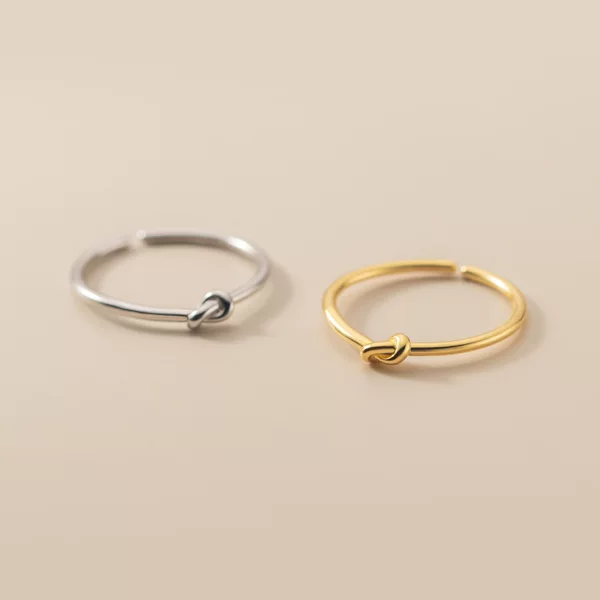 Line Knot Ring for Women, Simple Plain Ring with a High-End Feel, Niche Design, Korean Style, Minimalist Open Ring