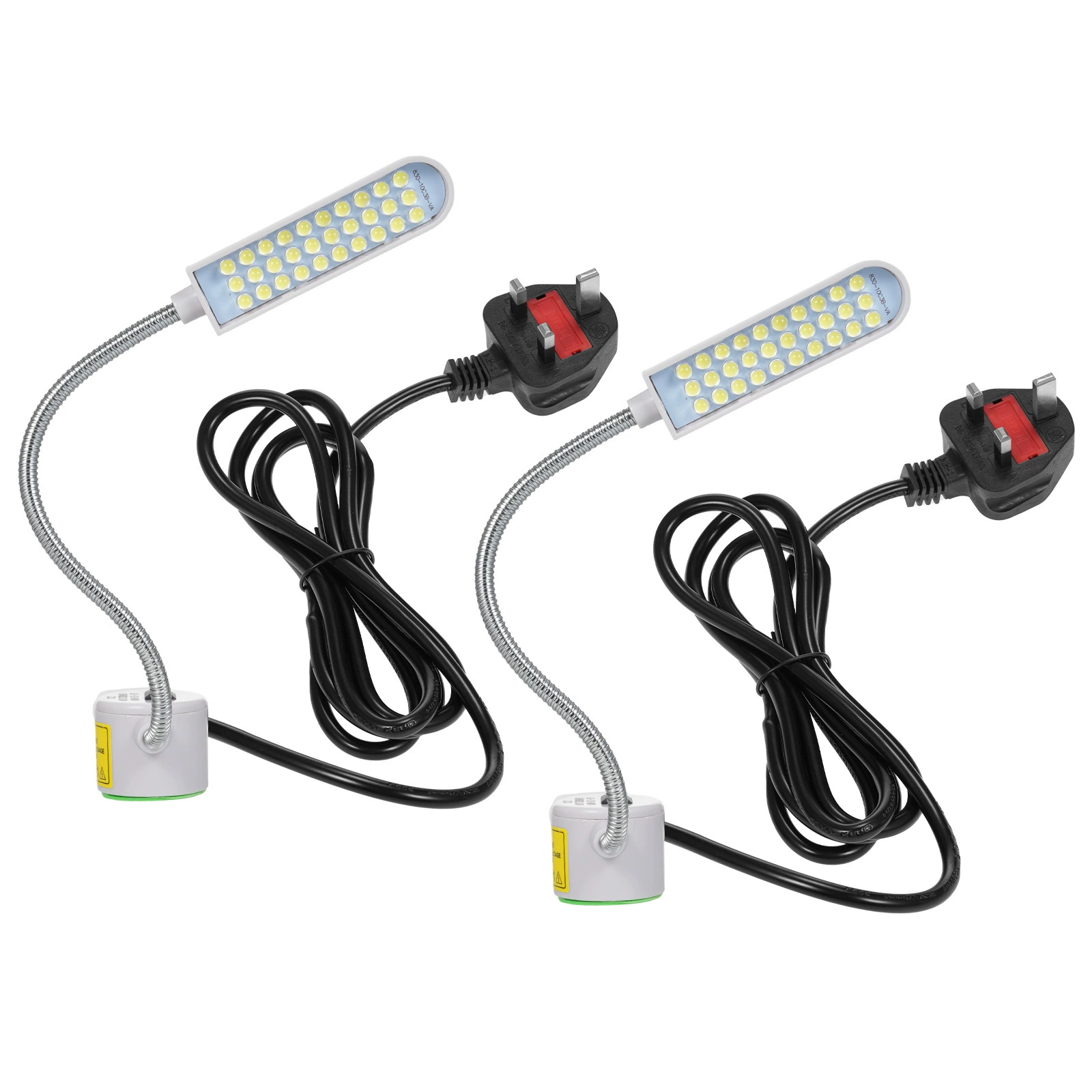 30 светодиодных лампочек, 2 шт. в упаковке, освещение для швейных машин по стандарту Великобритании, лампа для швейной машины с магнитом, рабочий светильник для защиты глаз