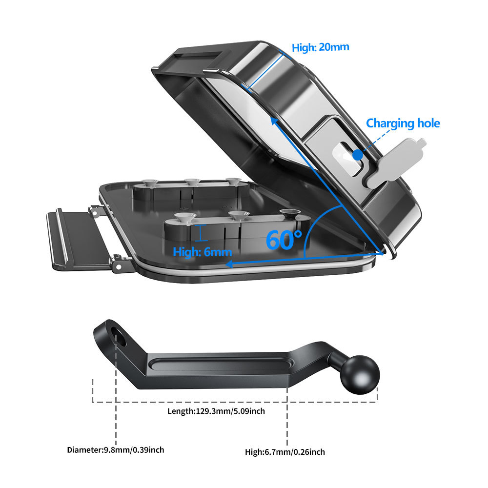 Motocicleta mejorada, caja impermeable para teléfono móvil, para llevar, navegación en bicicleta, soporte para teléfono móvil, ventana abierta detrás para tomar fotografías