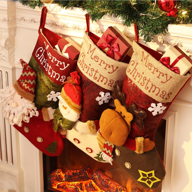 18g Weight Christmas socks Event & Party Supplies Christmas Cute Santa Claus Letter Snowman Nonwoven Indoor Party Festival Christmas Socks