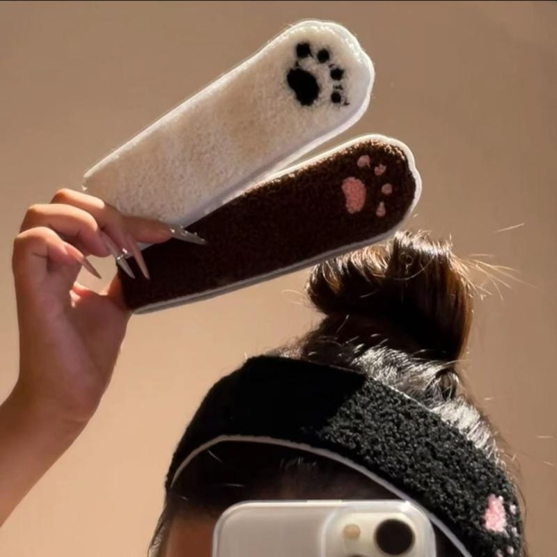 Cartoon Cute Cat Paw Magic Hair Stickers for Girls, Adorable Hair Stickers for Bangs, Face Washing and Makeup Hair Fixing Accessories