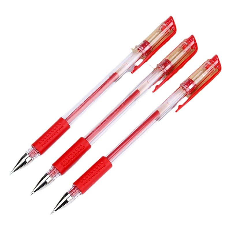 DeLi 33518 mezcla una caja de 12 bolígrafos neutros de bala de 0,5 mm 9 bolígrafos neutros negros 2 rojos 1 azul