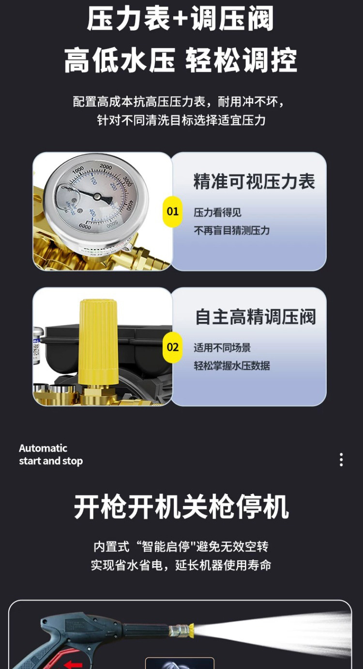 【Exclusively for Export】Black Cat No-Installation Cleaning Machine 220V Car Wash Machine Commercial Pump for Floor Cleaning Car Wash Shop Farm