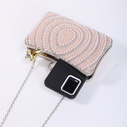 Banquet socialite handbag cross-border pearl dinner bag European and American evening dress banquet bag wholesale