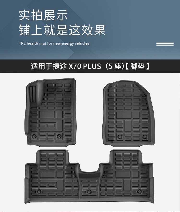 Car Floor Mats for 21-25 Jetour X70 PLUS TPE Trunk Mat