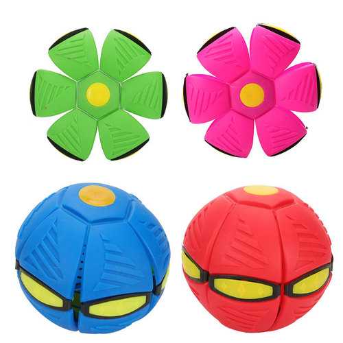 Cross-border magic flying saucer transforming ball step-on ball with lights bouncing ball 3 lights elastic flying saucer ball glowing toy wholesale