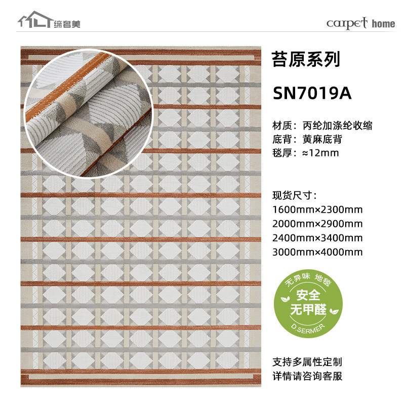 北欧风地毯客厅2025新款卧室床边地毯高雅复古斯德哥尔摩同款地毯|undefined