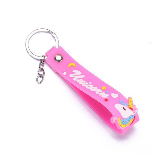 Unicorn Soft Rubber Keychain for Women, Cute and Exquisite Schoolbag Decor, Bag Accessories, Car Key Chain Ring, Wholesale
