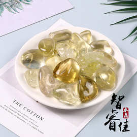 天然黄水晶大颗粒滚石 香薰石扩香石 黄水晶大颗粒装饰品消磁石