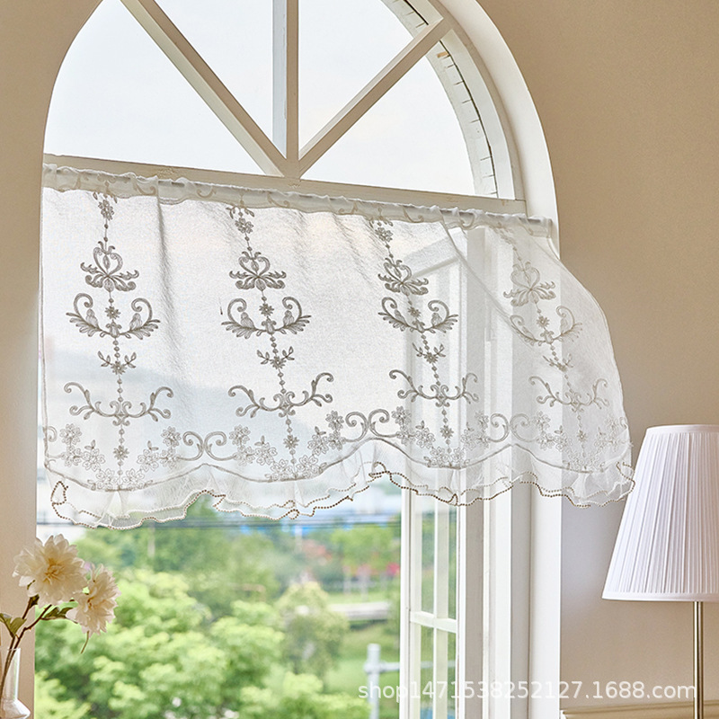 American Pastoral Style Bedroom Half Curtain Kitchen Half Curtain Short Curtain Arched Door Lace Curtain Corridor Curtain American Pastoral Style Bedroom Half Curtain Kitchen Half Curtain Short Curtain Arched Door Lace Curtain Corridor Curtain