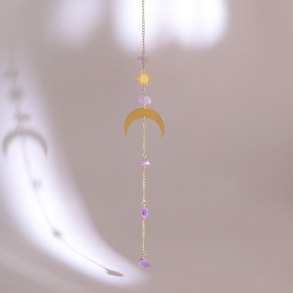 Einfacher Stil Mond Blumen Kristall Kristall Kupfer Sonnenfänger Windspiel Wand Kunst display picture 9