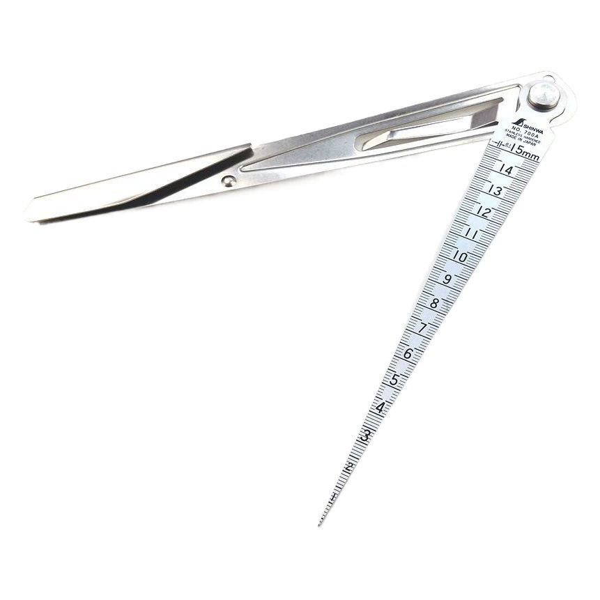 Японская линейка с отверстием бренда aродства SHINWA Penguin 62603 с металлической оболочкой, зазубрин, коническая линейка щуп