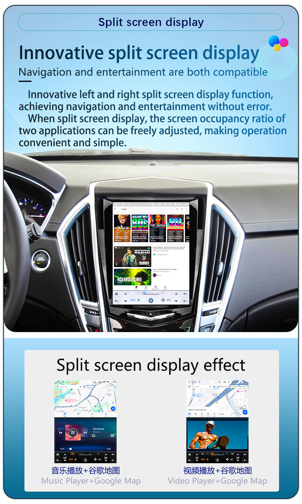 Suitable for Cadillac Ats Atsl Cts Xts Srx Modified Central Control Large Screen Wireless Carplay Navigation