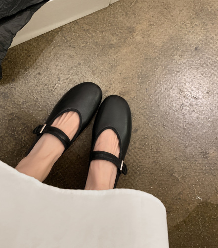 Sheii Su Yining - Collector's Edition ~ ROW Soft Lambskin Flat Strap Mary Jane Ankle Boots for Women, Grandmother's Shoes