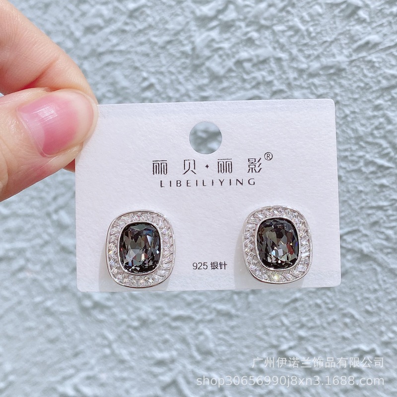 丽银/丽贝丽影新款轻奢耳环精致锆石珍珠蝴蝶结花朵耳钉时髦高级|undefined