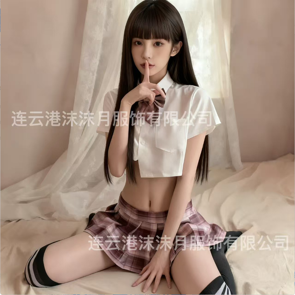 Sexy Jk Student Uniform Temptation Sexy Intimates Pure Desire Pure Girl No Need to Take Off Pleated Skirt Sailor Suit