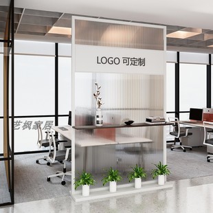 Simple Screen Storage Rack Office Changhong Glass Entrance Partition Indoor Beauty Salon Partition Background Wall