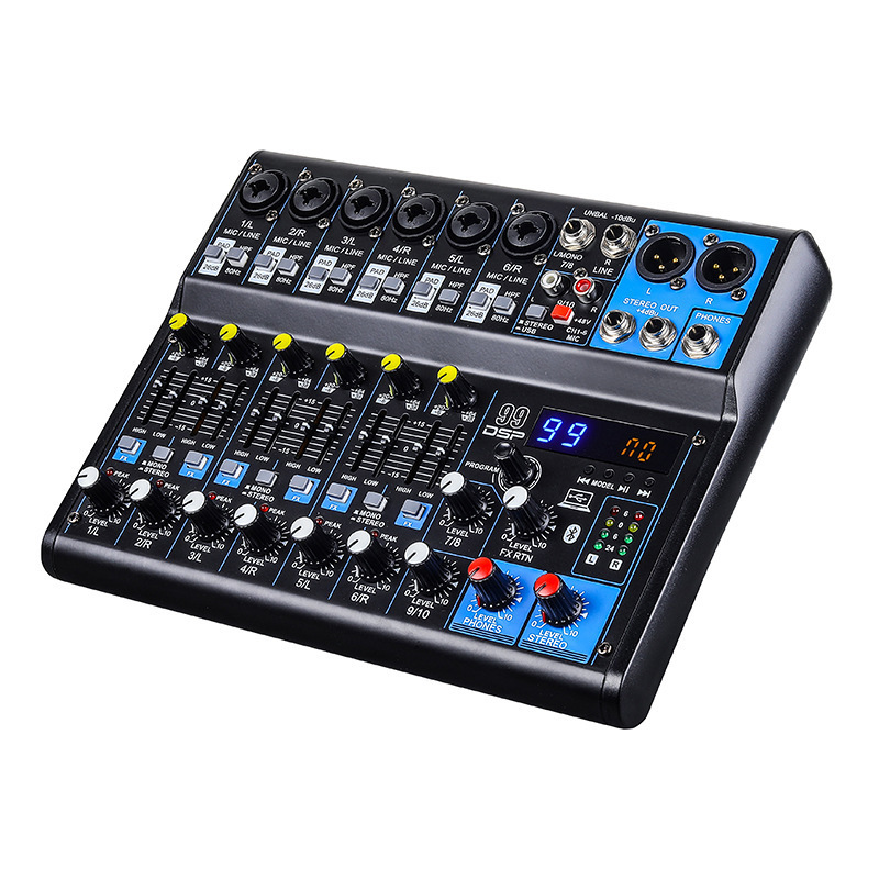 Consola de Mezcla de Audio Serie MGA con Bluetooth y Reverberación para Transmisión en Vivo