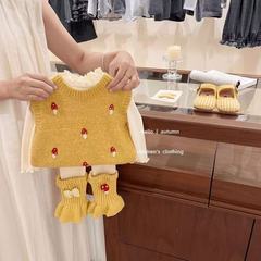 女童秋装套装2025新款宝宝洋气针织吊带内搭儿童打底裤休闲两件套