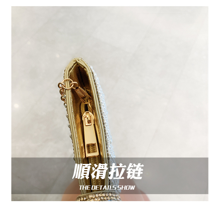 New cross-border European and American retro high-end clutch bag, full diamond single-shoulder crossbody ladies' bag, small bag, socialite dinner bag undefined