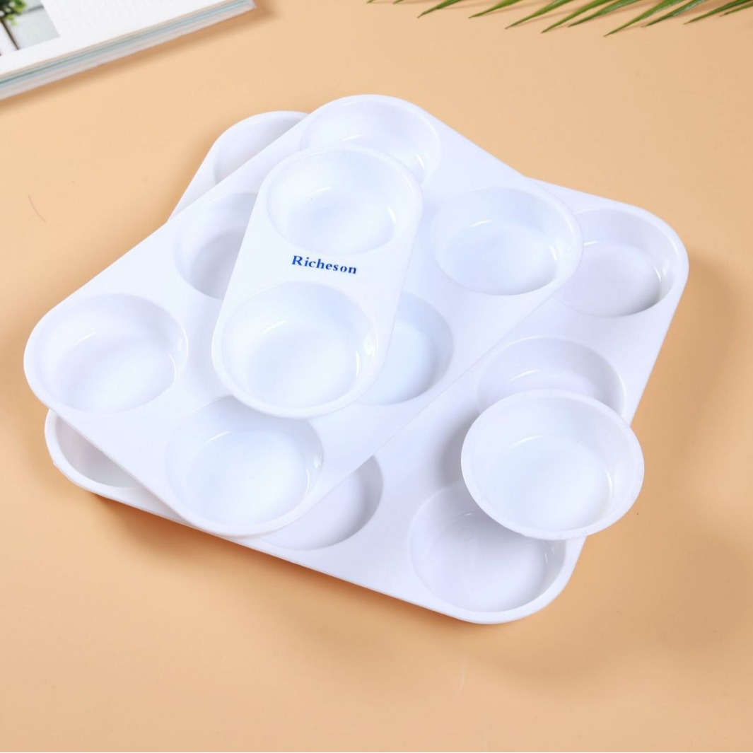 Basic transparent children's watercolor supplies palette student Chinese painting art hand-painted plastic palette pigment plate
