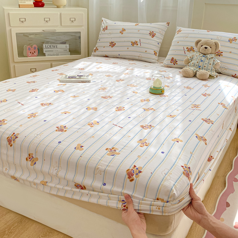 Madre y bebé dormir desnudo clase A cama de una sola pieza cama de algodón puro cubierta de cama de algodón lavado con agua cama de algodón cama de tres piezas