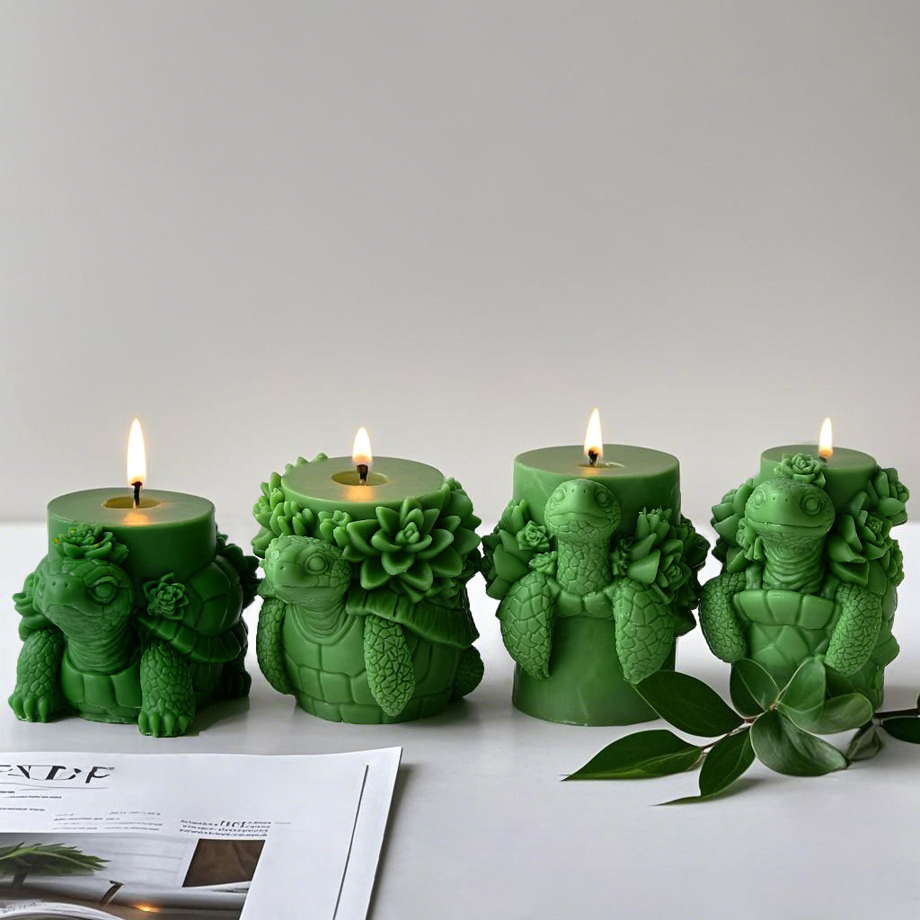Jiahuimei Carne Tortuga Aromaterapia Vela Molde de silicona DIY Tortuga Yeso Adornos Abrasivos Transfronterizos