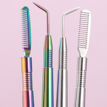 嫁接睫毛挑棒不锈钢卷烫睫毛梳新款美睫分毛角蛋白翘睫术辅助工具
