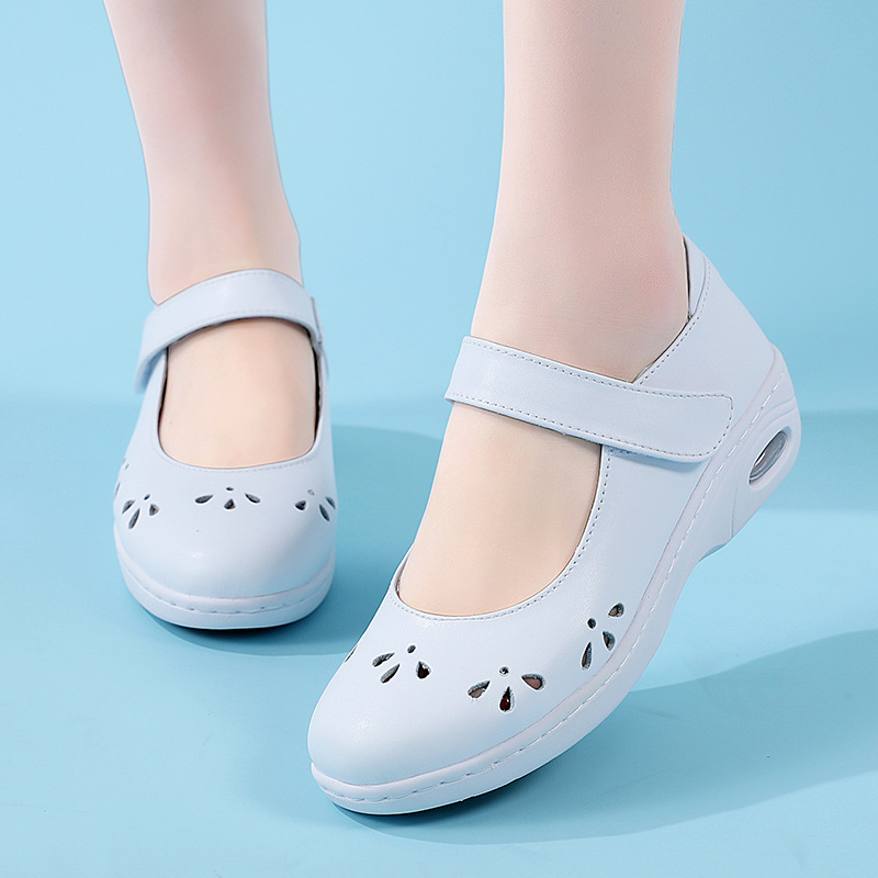 Air Cushion Nurse Shoes Women's Soft Sole Non-slip Breathable Non-slip Non-tiring Feet Thick Sole Increased Summer White Medical Special Shoes