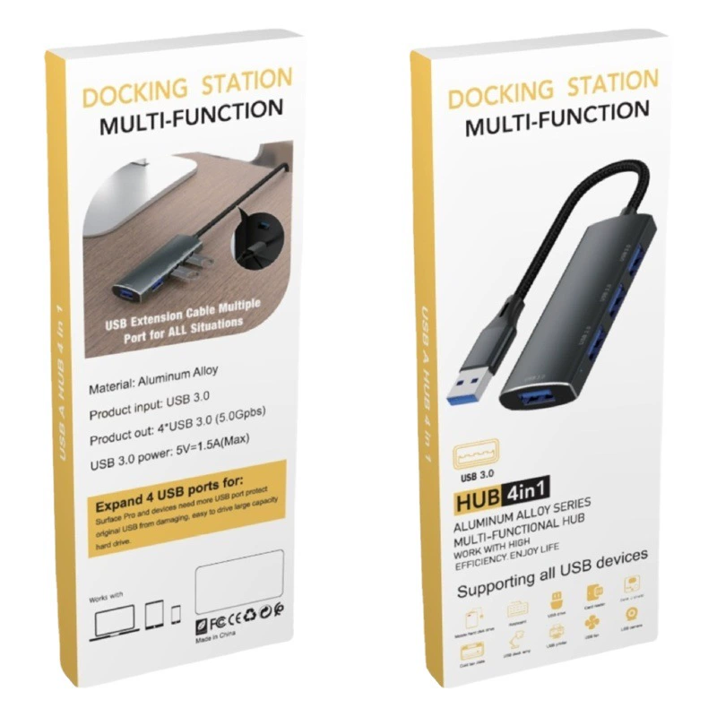 USB 3.0 хаб, высокоскоростной адаптер, сетевая карта, разветвитель на четыре порта, расширитель для компьютера, расширение для клавиатуры и мыши