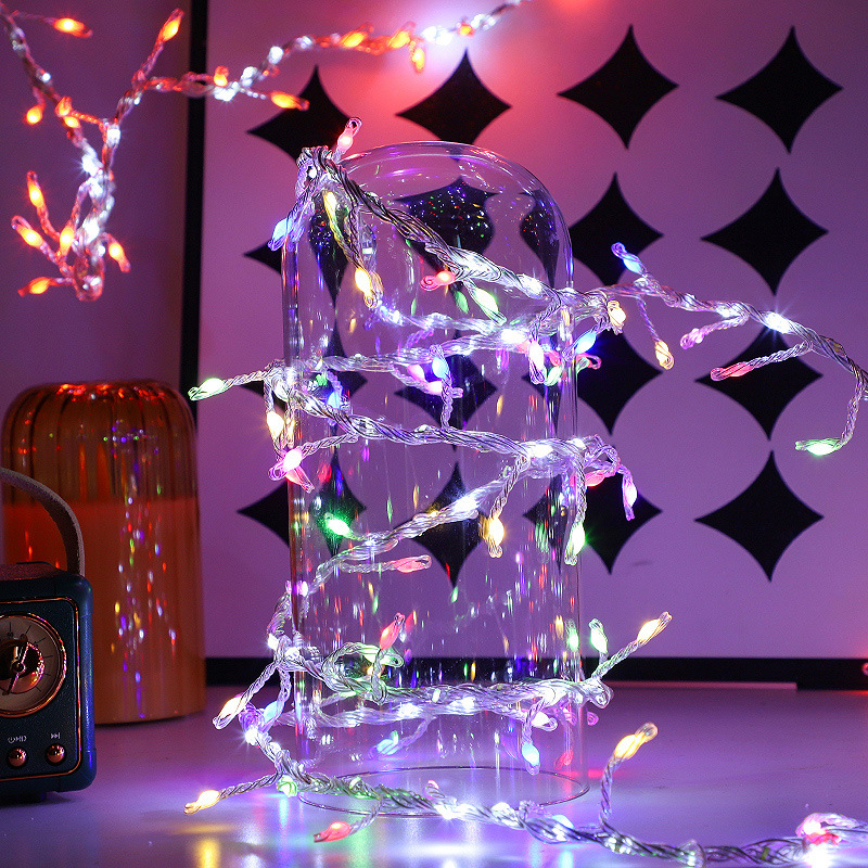 LED cable de cobre decoración de lámpara impermeable lámpara de perlas de color de cadena de lámpara de decoración de Navidad atmósfera de vacaciones decoración de luces de color creativas