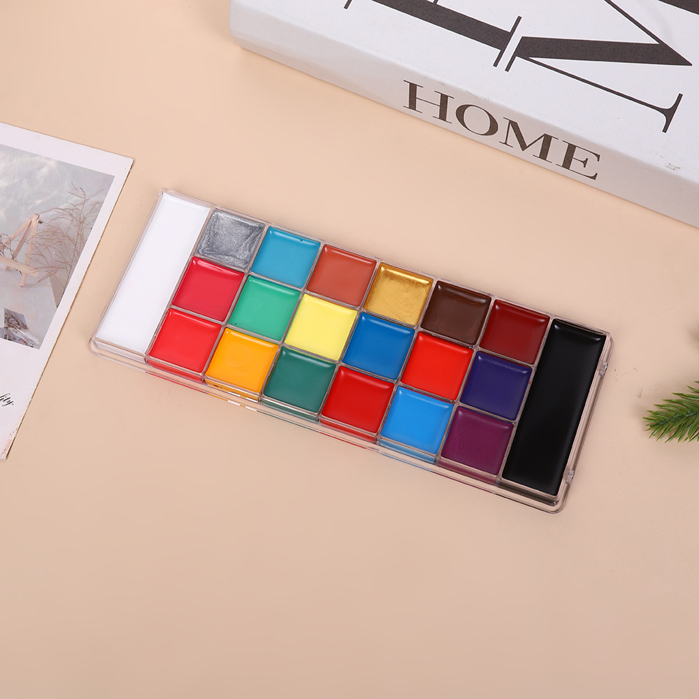 Nuevo 20 color óleo de pintura de maquillaje del cuerpo humano pintura de maquillaje de escenario pintura de cara Halloween bandeja de maquillaje transfronteriza