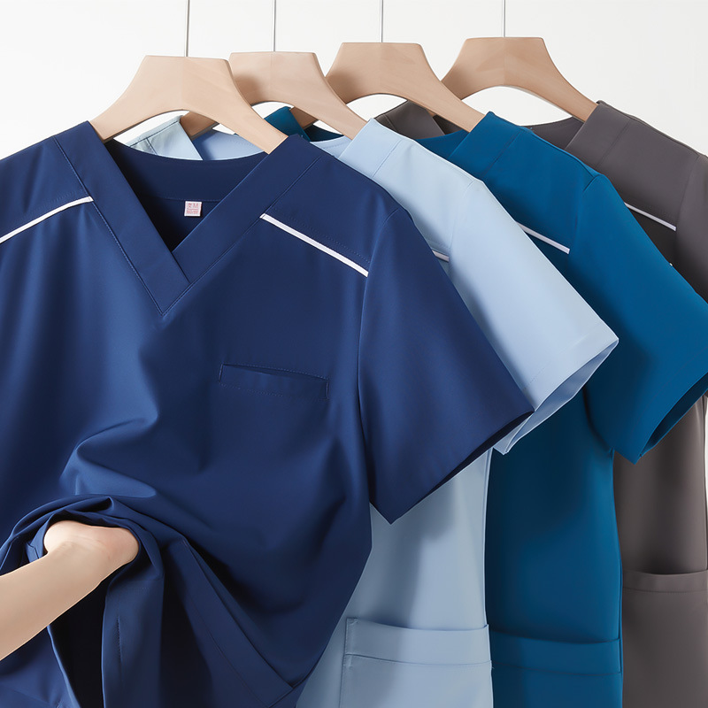 Wash Clothes Women's Elastic Quick-drying Dental High-end Short-sleeved Thin Operating Room Work Clothes Brush Hand Clothes Surgical Clothes
