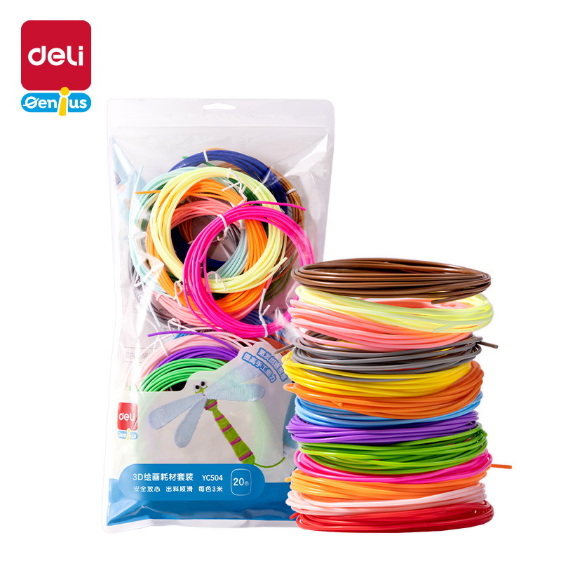 Deli 3D Drawing Supplies Set 20 Colors 3D Printing Pen Supplies Low Temperature Pcl Kidsren's 3D Material Pen Core Wire Deli 3D Drawing Supplies Set 20 Colors 3D Printing Pen Supplies Low Temperature Pcl Kidsren's 3D Material Pen Core Wire