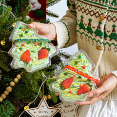 2024クリスマスクリスマスツリー透明ケーキ包装箱開心果ムースティラミスクリームいちご箱